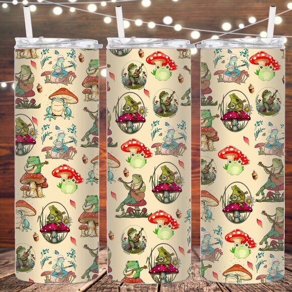 Eclectic Wallflower Other - Frog and Mushroom Metal Insulated Tumbler